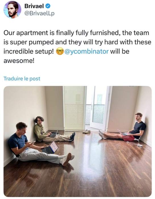 The Argil team working from the floor of an empty apartment in San Francisco